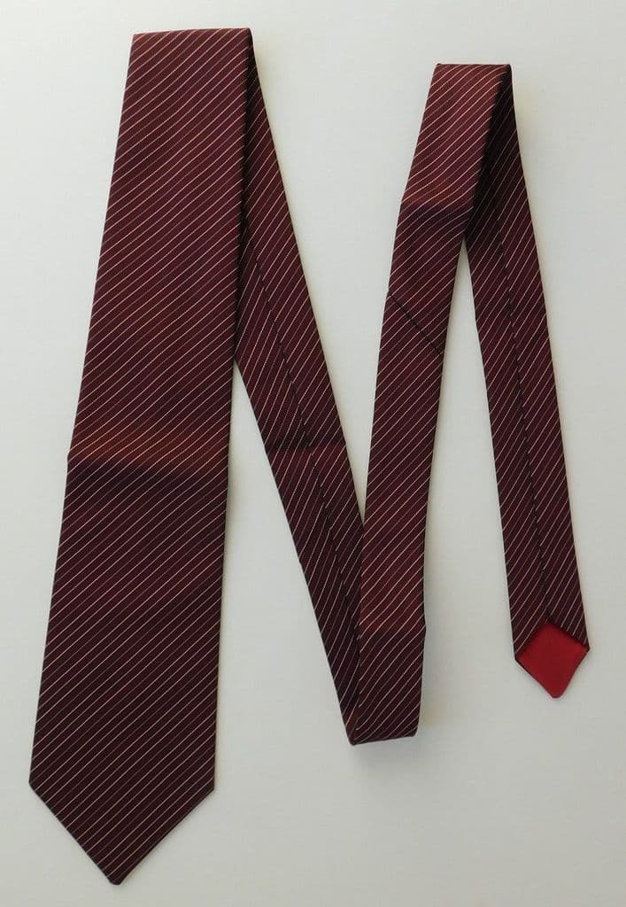 Maroon pin striped tie sober business clothes British BHS Formal ...